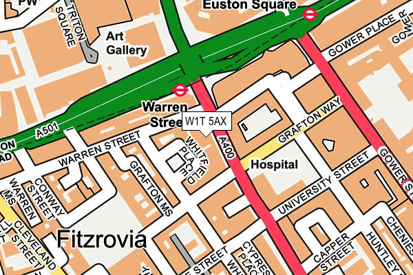 W1T 5AX map - OS OpenMap – Local (Ordnance Survey) W1T 5AX map - OS OpenMap – Local (Ordnance Survey)