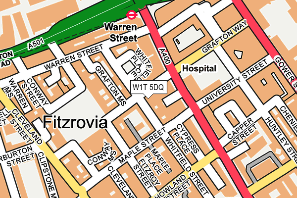 W1T 5DQ map - OS OpenMap – Local (Ordnance Survey) W1T 5DQ map - OS OpenMap – Local (Ordnance Survey)