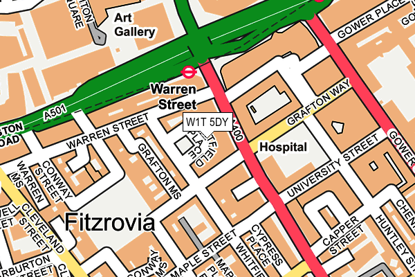 W1T 5DY map - OS OpenMap – Local (Ordnance Survey) W1T 5DY map - OS OpenMap – Local (Ordnance Survey)