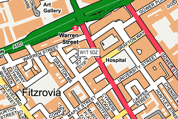 W1T 5DZ map - OS OpenMap – Local (Ordnance Survey) W1T 5DZ map - OS OpenMap – Local (Ordnance Survey)