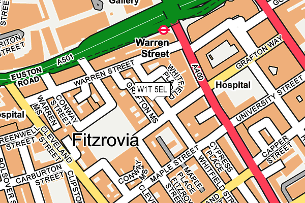 W1T 5EL map - OS OpenMap – Local (Ordnance Survey)