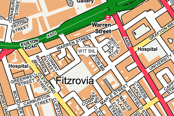W1T 5HL map - OS OpenMap – Local (Ordnance Survey)