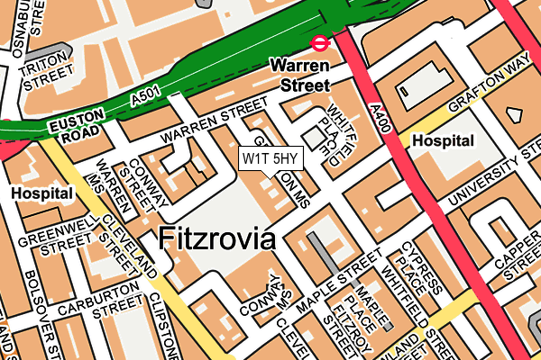 W1T 5HY map - OS OpenMap – Local (Ordnance Survey) W1T 5HY map - OS OpenMap – Local (Ordnance Survey)