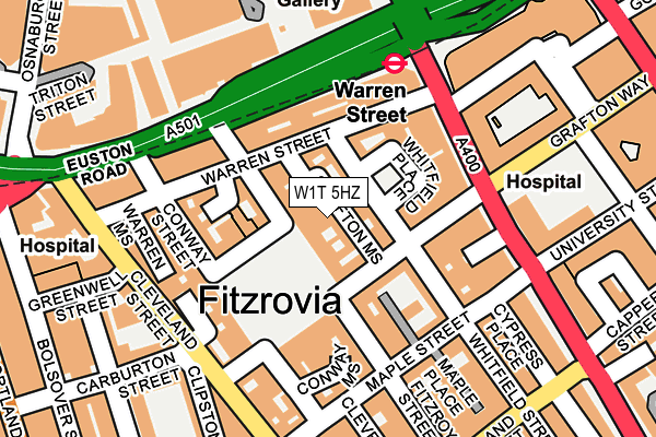 W1T 5HZ map - OS OpenMap – Local (Ordnance Survey) W1T 5HZ map - OS OpenMap – Local (Ordnance Survey)