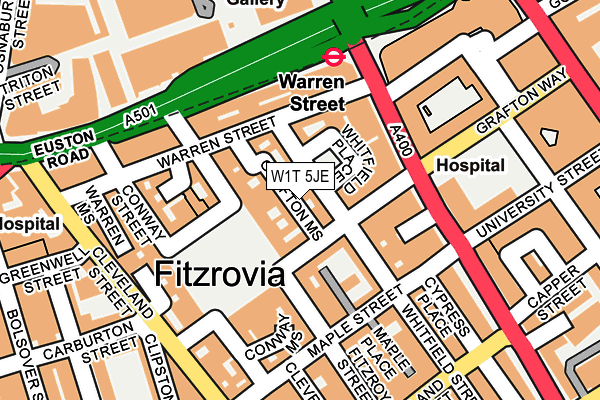 W1T 5JE map - OS OpenMap – Local (Ordnance Survey) W1T 5JE map - OS OpenMap – Local (Ordnance Survey)