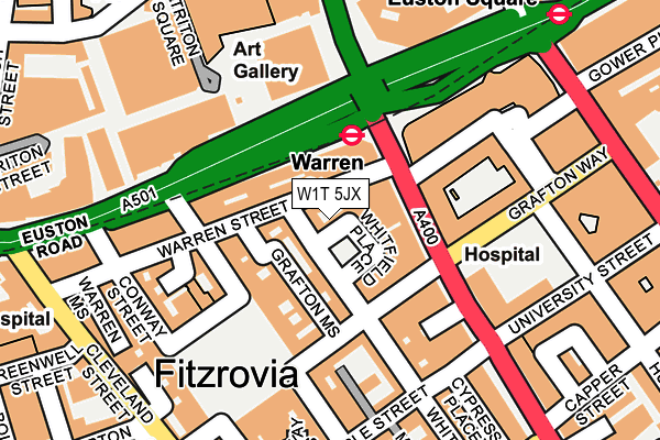 W1T 5JX map - OS OpenMap – Local (Ordnance Survey) W1T 5JX map - OS OpenMap – Local (Ordnance Survey)