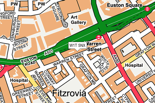 W1T 5NX map - OS OpenMap – Local (Ordnance Survey)