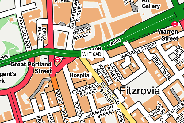 W1T 6AD map - OS OpenMap – Local (Ordnance Survey) W1T 6AD map - OS OpenMap – Local (Ordnance Survey)