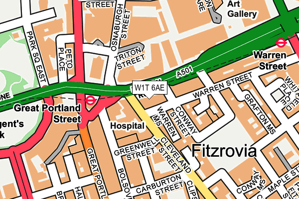 W1T 6AE map - OS OpenMap – Local (Ordnance Survey) W1T 6AE map - OS OpenMap – Local (Ordnance Survey)