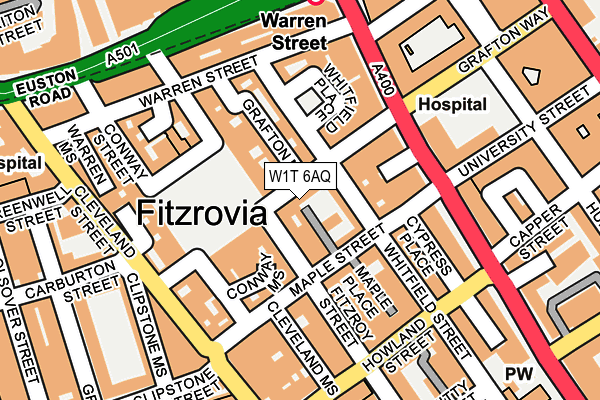 W1T 6AQ map - OS OpenMap – Local (Ordnance Survey) W1T 6AQ map - OS OpenMap – Local (Ordnance Survey)