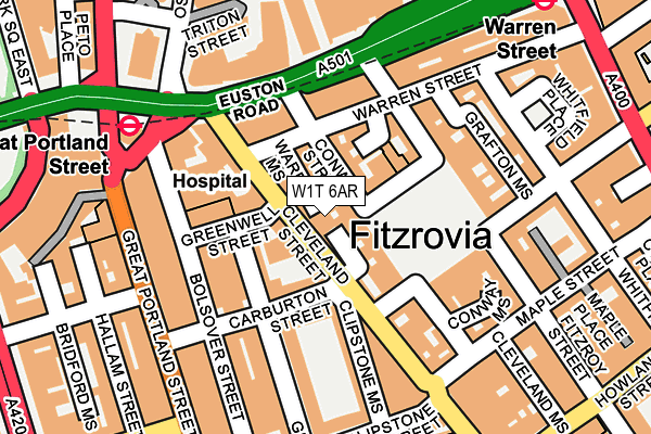W1T 6AR map - OS OpenMap – Local (Ordnance Survey) W1T 6AR map - OS OpenMap – Local (Ordnance Survey)