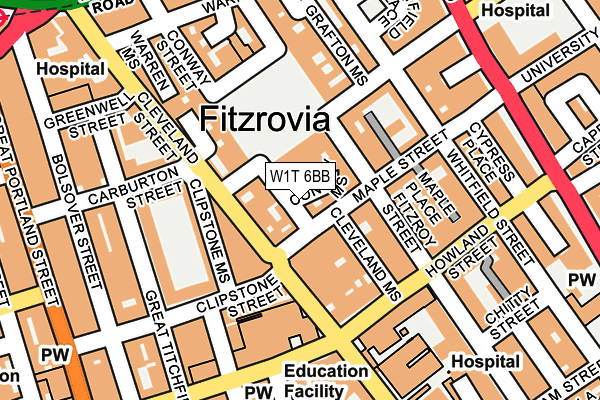 W1T 6BB map - OS OpenMap – Local (Ordnance Survey) W1T 6BB map - OS OpenMap – Local (Ordnance Survey)