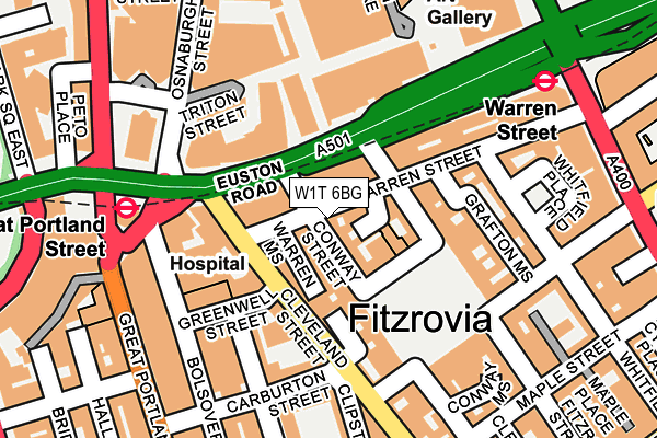 W1T 6BG map - OS OpenMap – Local (Ordnance Survey)