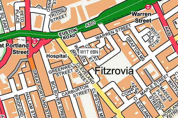 W1T 6BN map - OS OpenMap – Local (Ordnance Survey) W1T 6BN map - OS OpenMap – Local (Ordnance Survey)