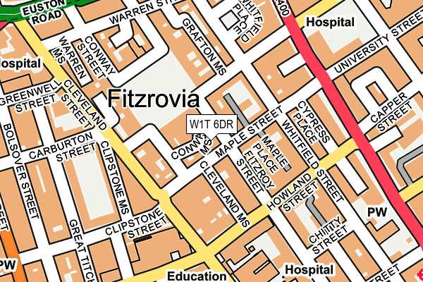 W1T 6DR map - OS OpenMap – Local (Ordnance Survey) W1T 6DR map - OS OpenMap – Local (Ordnance Survey)