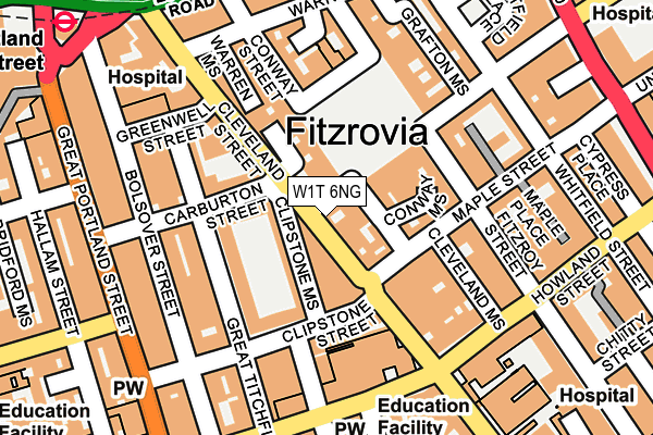 W1T 6NG map - OS OpenMap – Local (Ordnance Survey) W1T 6NG map - OS OpenMap – Local (Ordnance Survey)