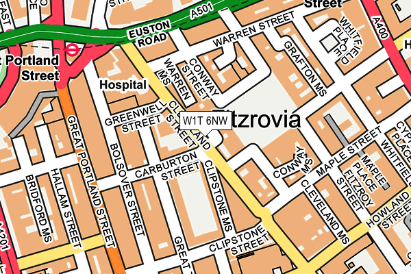 W1T 6NW map - OS OpenMap – Local (Ordnance Survey) W1T 6NW map - OS OpenMap – Local (Ordnance Survey)
