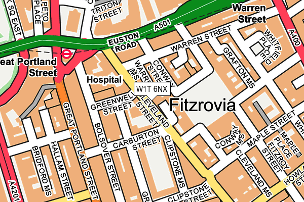 W1T 6NX map - OS OpenMap – Local (Ordnance Survey) W1T 6NX map - OS OpenMap – Local (Ordnance Survey)