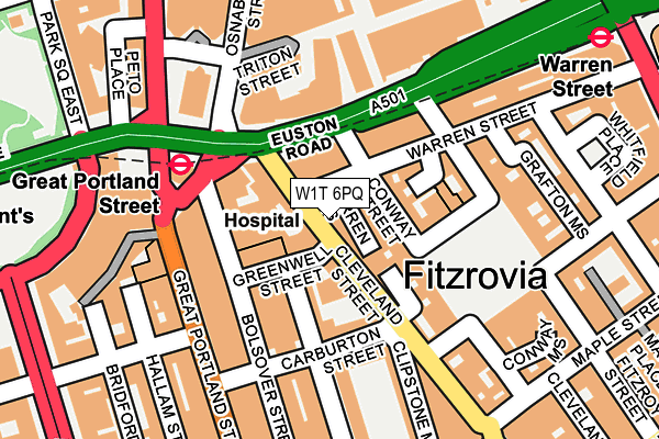W1T 6PQ map - OS OpenMap – Local (Ordnance Survey) W1T 6PQ map - OS OpenMap – Local (Ordnance Survey)