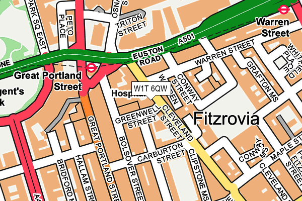 W1T 6QW map - OS OpenMap – Local (Ordnance Survey)