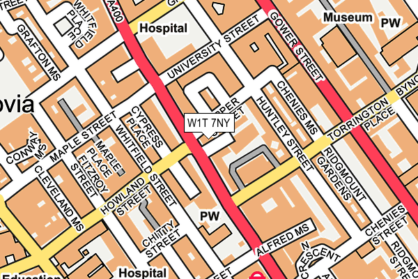 W1T 7NY map - OS OpenMap – Local (Ordnance Survey)