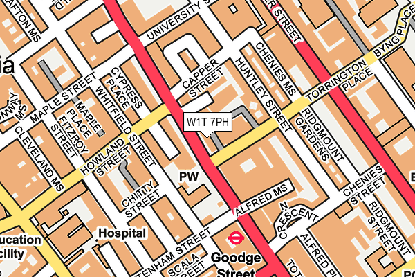 W1T 7PH map - OS OpenMap – Local (Ordnance Survey) W1T 7PH map - OS OpenMap – Local (Ordnance Survey)