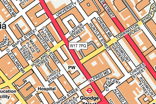 W1T 7PQ map - OS OpenMap – Local (Ordnance Survey) W1T 7PQ map - OS OpenMap – Local (Ordnance Survey)