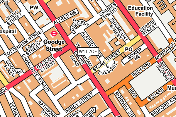 W1T 7QF map - OS OpenMap – Local (Ordnance Survey) W1T 7QF map - OS OpenMap – Local (Ordnance Survey)