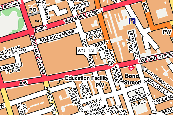 W1U 1AT map - OS OpenMap – Local (Ordnance Survey)