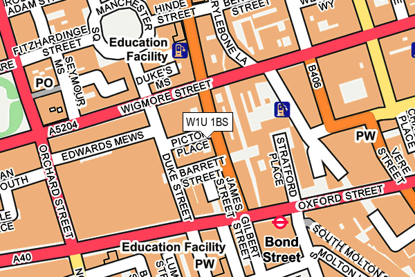 W1U 1BS map - OS OpenMap – Local (Ordnance Survey) W1U 1BS map - OS OpenMap – Local (Ordnance Survey)