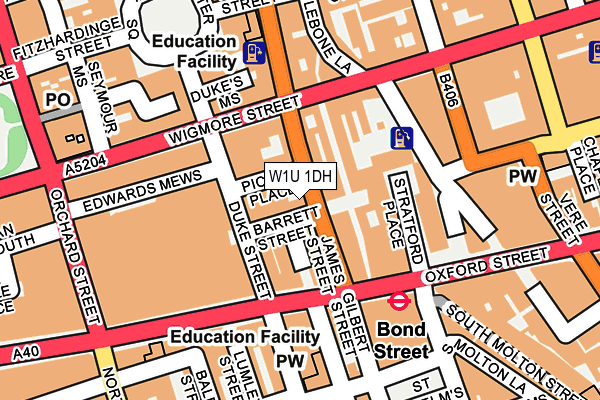 W1U 1DH map - OS OpenMap – Local (Ordnance Survey)