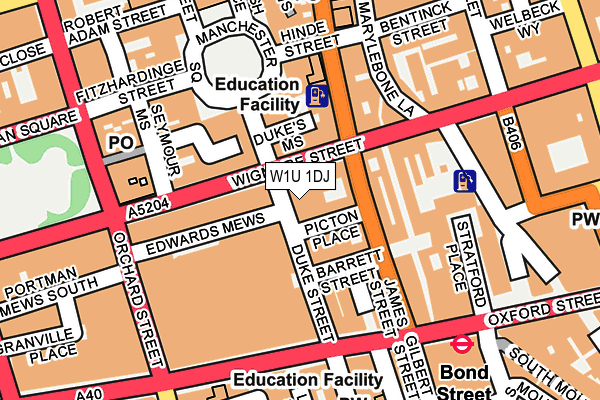 W1U 1DJ map - OS OpenMap – Local (Ordnance Survey) W1U 1DJ map - OS OpenMap – Local (Ordnance Survey)