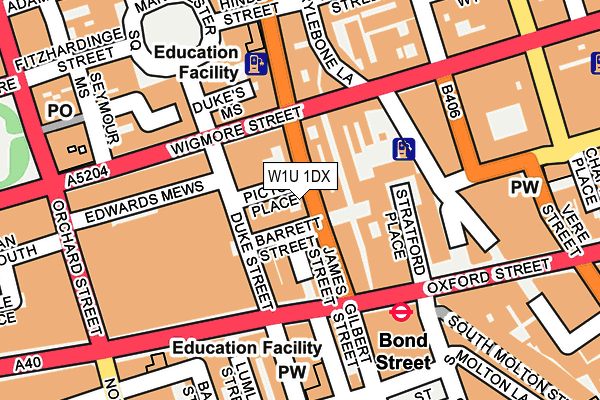 W1U 1DX map - OS OpenMap – Local (Ordnance Survey) W1U 1DX map - OS OpenMap – Local (Ordnance Survey)