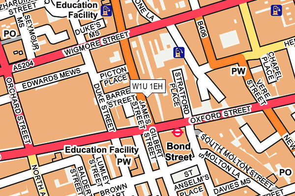 W1U 1EH map - OS OpenMap – Local (Ordnance Survey)