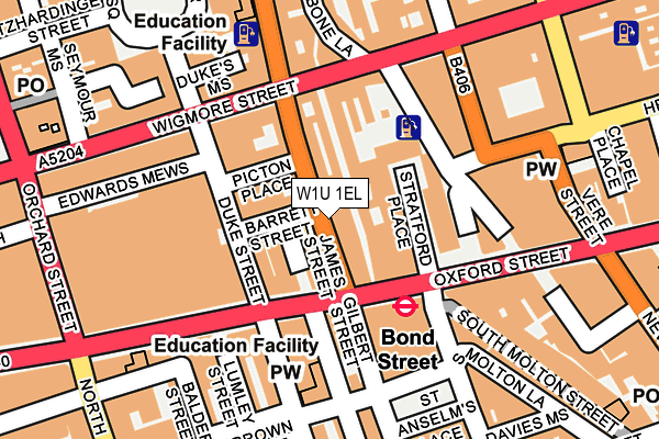 W1U 1EL map - OS OpenMap – Local (Ordnance Survey)