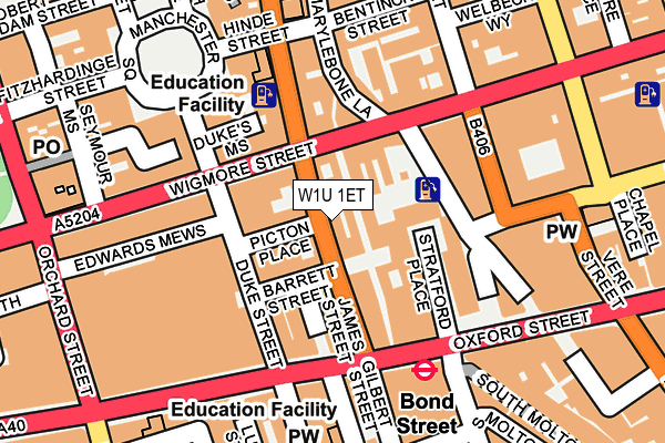 W1U 1ET map - OS OpenMap – Local (Ordnance Survey) W1U 1ET map - OS OpenMap – Local (Ordnance Survey)