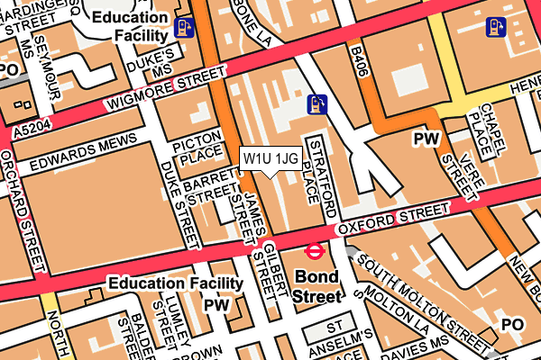 W1U 1JG map - OS OpenMap – Local (Ordnance Survey)