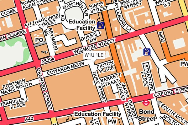 W1U 1LE map - OS OpenMap – Local (Ordnance Survey) W1U 1LE map - OS OpenMap – Local (Ordnance Survey)