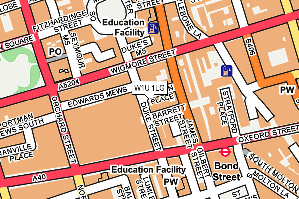 W1U 1LG map - OS OpenMap – Local (Ordnance Survey) W1U 1LG map - OS OpenMap – Local (Ordnance Survey)