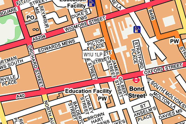 W1U 1LP map - OS OpenMap – Local (Ordnance Survey) W1U 1LP map - OS OpenMap – Local (Ordnance Survey)