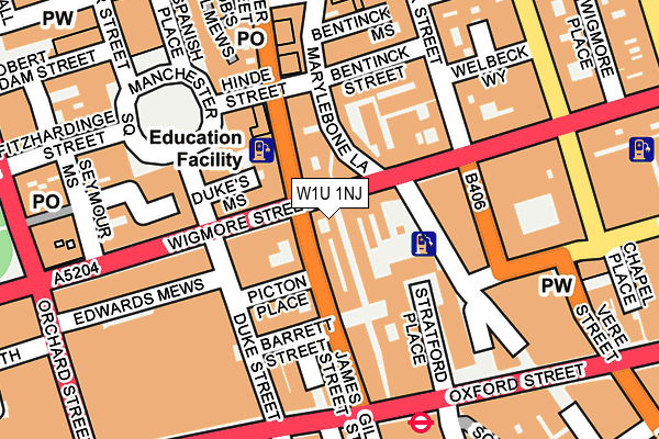 W1U 1NJ map - OS OpenMap – Local (Ordnance Survey)