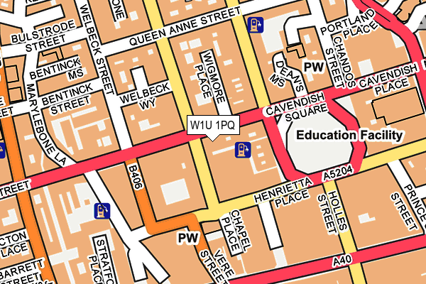 W1U 1PQ map - OS OpenMap – Local (Ordnance Survey)