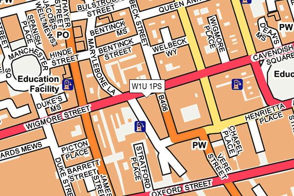 W1U 1PS map - OS OpenMap – Local (Ordnance Survey) W1U 1PS map - OS OpenMap – Local (Ordnance Survey)