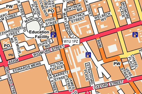 W1U 1PZ map - OS OpenMap – Local (Ordnance Survey) W1U 1PZ map - OS OpenMap – Local (Ordnance Survey)