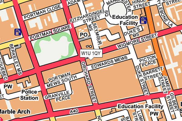W1U 1QY map - OS OpenMap – Local (Ordnance Survey) W1U 1QY map - OS OpenMap – Local (Ordnance Survey)