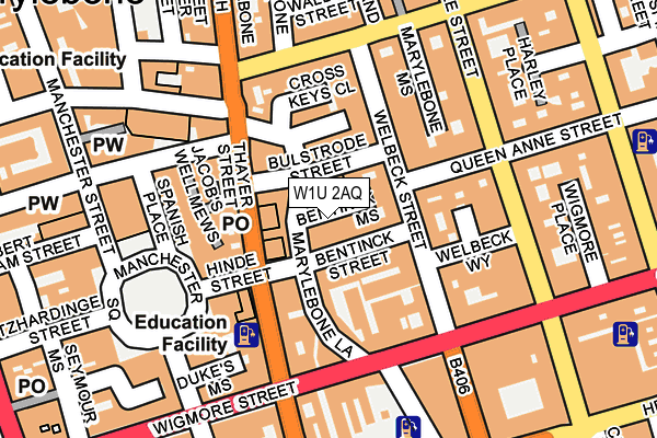 W1U 2AQ map - OS OpenMap – Local (Ordnance Survey) W1U 2AQ map - OS OpenMap – Local (Ordnance Survey)