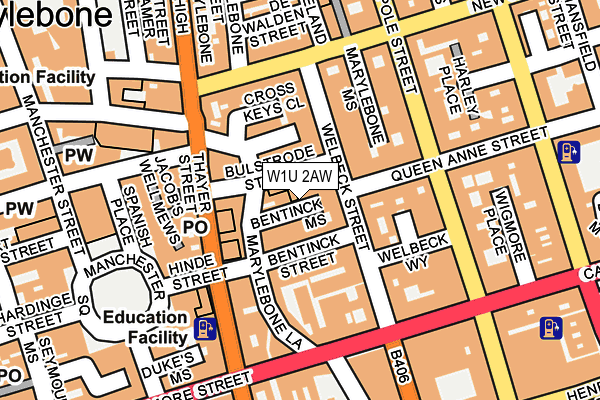 W1U 2AW map - OS OpenMap – Local (Ordnance Survey) W1U 2AW map - OS OpenMap – Local (Ordnance Survey)