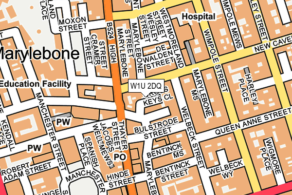 W1U 2DQ map - OS OpenMap – Local (Ordnance Survey) W1U 2DQ map - OS OpenMap – Local (Ordnance Survey)