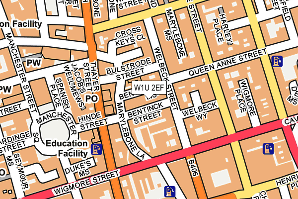 W1U 2EF map - OS OpenMap – Local (Ordnance Survey) W1U 2EF map - OS OpenMap – Local (Ordnance Survey)
