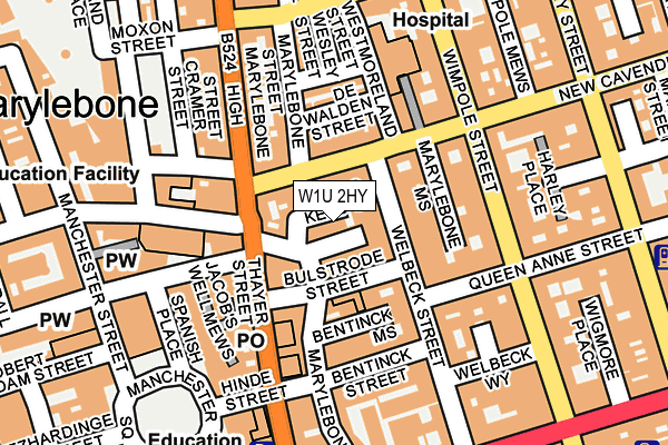 W1U 2HY map - OS OpenMap – Local (Ordnance Survey) W1U 2HY map - OS OpenMap – Local (Ordnance Survey)